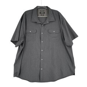 Kenneth Cole Reaction Dark Grey‎ Regular Fit Chest Pockets Button Shirt 4X